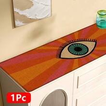 1pc Home Decor Eye Pattern Printed Linen Kitchen Rug, Kitchen Mat, Floor Mat, Bathroom Mat, Door Mat, 3D Printed Rectangular, Suitable For Living Room, Bedroom, Hallway, Bathroom, Laundry Room - Polyester Rug, Suitable For Indoor And Outdoor Home Decor - Multicolor - View 12