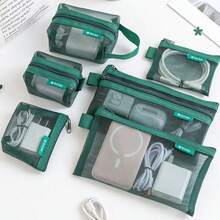 6pcs Minimalist Transparent Mesh Coin Purse, Portable Mini Zippered Change Pouch, Travel Coin Wallet, Can Store Cards, Keys And Loose Change,Back To School - A - View 7