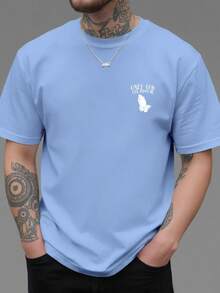 Only God Can Judge Me, Hands In Prayer Printed On Both Sides, New Men's Crew Neck T-Shirt, Casual And Sporty Fashion Loose Top, Short Sleeve T-Shirt For Studying - 黑色 - 查看 9