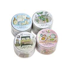 1 Roll 2m Minimalist Life Theme Decorative Washi Tape, Creative Aesthetic Stickers, DIY Decoration Collage Craft Materials, Holiday Gift, Personalized Scrapbook School Stationery Supplies School Supplies - W.P. - View 10