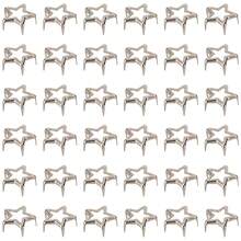 25pcs Silver Five-Pointed Star Rivets, Platinum Decorative Iron Point Rivets, Metal Punk Small Studs, Leather Claw Rivets, Suitable For Leather Craft Clothing Decoration - C - View 1