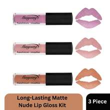 Envie Nude Matte Lipstick Set Waterproof Long Lasting Liquid Lip Gloss 3 Shades Kit - Multicolor - View 2