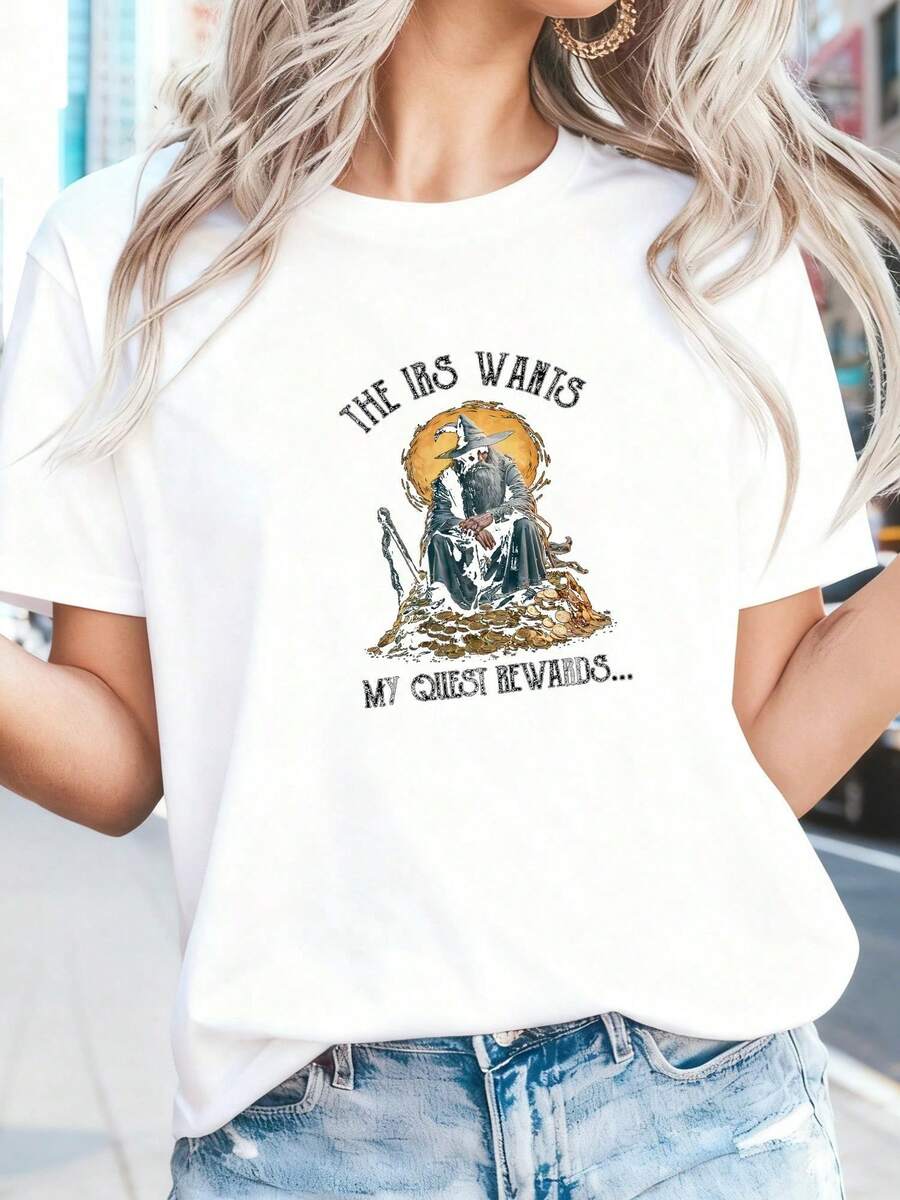 The IRS Wants My Mission Rewards - Funny Wizard T-Shirt - White 6 - View 1