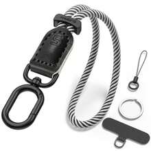 SURPHY Cordón para móvil, Unidades Ajustables, Cordon movil, Cordón de Correa de Muñeca, Correa Antirrobo para móvil, Colgante para móvil con cuero - rosa - Ver 2