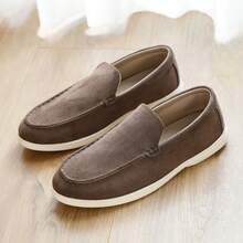 idocity Men's Spring/Summer Casual Loafers, Soft Upper, Soft Sole, Slip-On Flat Shoes - Coffee Brown - View 2