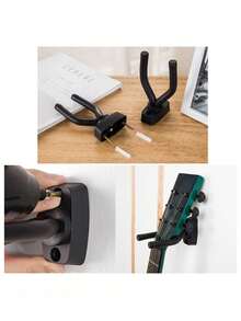 6 pièces/4 pièces/2 pièces Support mural pour guitare, 4 pièces/Set, Support mural pour guitare avec vis - Installation facile - Convient pour différentes tailles de guitares, basses, mandolines, banjos, ukulélés - Multicolore - Voir 5
