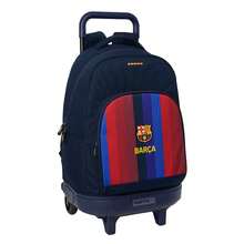 FC Barcelona 巴塞隆納足球俱樂部雙肩書包，第一套球衣，兒童及青少年適用，可搭配拉桿箱使用，附水壺口袋 - 車輪(2) - 查看 2