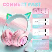 Gerripuer This Cute Wireless Bluetooth 6.0 Cat Ear Headphones With Charming "Quicksand" Glitter Design, 12-Hour Battery Life, Perfect For Gaming, Music, Learning And Watching Movies - View 7