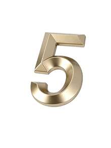 1pc 3D Matte ABS Digital Indicator Sign, Modern Style Pale Gold Geometric Shape, Self-Adhesive Back, No Drilling Required, Sun-Proof And Waterproof, Suitable For Office Doors, Conference Rooms, Office Buildings - House Number - View 19