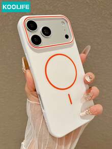 KOOLIFE White Magnetic TPU Phone Case, With Thin Ring, Contrast Ring And Lens Frame Design, Matte Texture, Anti-Drop And Anti-Scratch, Compatible With Iphone 18 Pro/18 Pro Max/17/17 Pro/17 Pro Max/16/15/14/13 - White - View 3