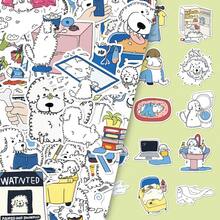 50pcs Original Hand-Drawn Simple Cartoon Bad Dog Home-Style Japanese Illustration Cute Decorative Milk Tea Cup Message Board Stickers - Original Bad Dog Staying Home - 2018 - View 3