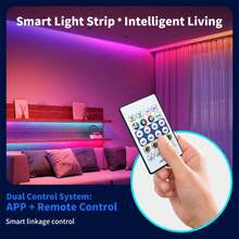 LITSHOW RGB Neon LED Strip Lights, 24-Key Remote Control, IP67 Waterproof, IC Independent Control, Music Sync, 16 Million Colors, Suitable For Room Decoration, Party, Christmas - RGB - View 4