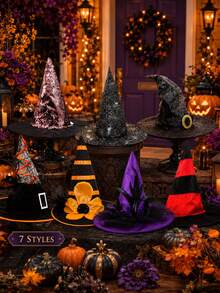 Oxford Stoff Hexenhut Halloween Kostüm Accessoire Hexenhut Hexenhut Hexenhut - A - Übersicht 2