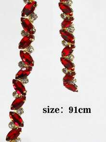1 yarda de adorno de cristal con strass, aplique de strass brillante adecuado para decoración de bodas y fiestas, y para adornar vestidos de novia - A - Ver 9