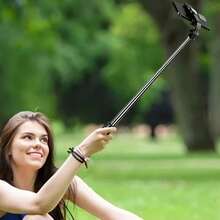 Professional Extendable Phone Selfie Stick, 40-Inch Floor Stand With Wireless Remote Control, 360° Rotatable Stable Anti-Shake Handheld Monopod, Designed For Live Streaming, Travel, And Outdoor Vlogging, Compatible - View 3