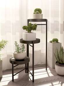 1件 3層/4層鐵製植物架，室內落地綠植花架，陽台植物展示架，適合擺放各種植物，適用於陽台、露台、花園與客廳裝飾 - A - 查看 5