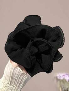 1pc Girls Lace Ruffle Scrunchie High-End Hair Tie Oversized Hair Flower Hair Accessory - Multicolor - View 10