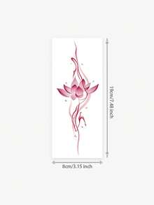 1pc Traditional Chinese Ink-Wash Style Vertical Striped Pattern Temporary Tattoo Sticker, With Realistic Tattoo Design. Suitable For Travel, Music Festivals, Games, Graduation Gifts. Lasts For 3-5 Days. - Multicolor - View 2