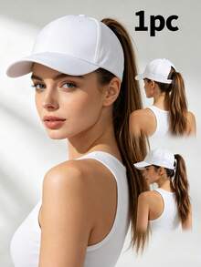 1pc High Ponytail Baseball Cap, Summer Open Top Back Opening Ponytail Hat, Versatile Sun Protection Cap, Multiple Colors Available - Ponytail Baseball Cap - View 2