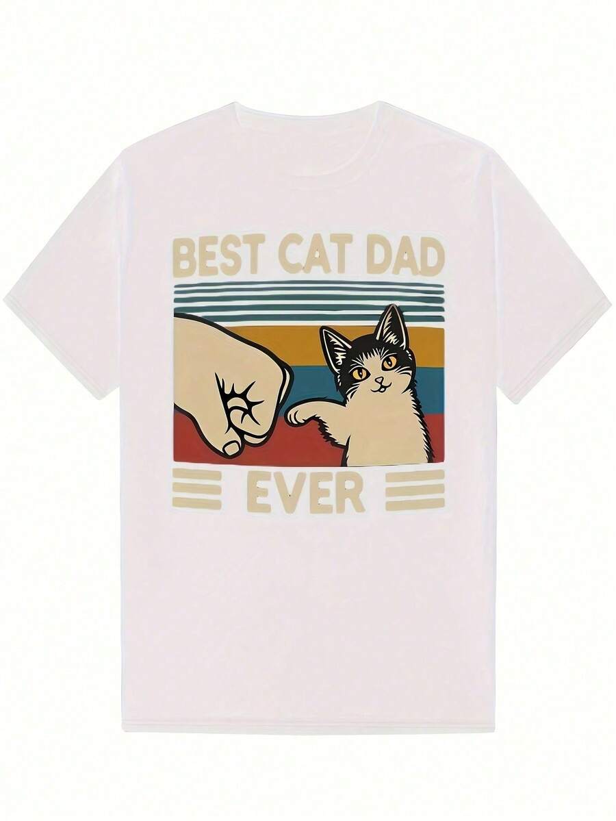 Vintage-T-Shirt mit Katzenpfotenabdruck und witzigem Spruch. Bequem und stylisch, ideal für den Alltag oder als Geschenk für Katzenliebhaber. - Weiss - Übersicht 1