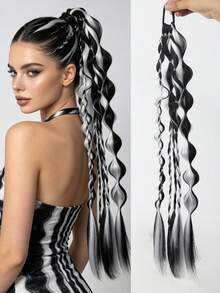 24 Inch Long Braided Ponytail Wig With Headband, Heat-Resistant Synthetic Fiber, Multiple Colors Available, Natural And Soft, Suitable For Women - Multicolor - View 2