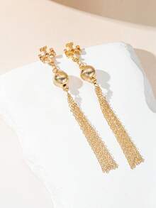 Pendientes de mujer minimalistas y elegantes con diseño geométrico grande y redondo de flor cruzada, accesorio versátil para uso diario, citas y fiestas - Dorado - Ver 6