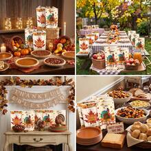 10/30PCS Happy Thanksgiving Turkey Maple Leaf Plastic Goodie Bags, Fall Autumn Thanksgiving Party Favor Gift Bags With Handles, Thanksgiving Treat Bags For Thanksgiving Dinner, Harvest Festival, Thanksgiving Party Decorations Supplies - Thanksgiving Gift Bags - View 7