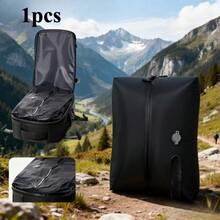 Bolsa de compresión al vacío reutilizable y ligera para viajes, para almacenamiento al aire libre, con diseño de cremallera sellada, válvula de aire desechable, sin necesidad de bomba de aire, ahorradora de espacio, adecuada para equipaje y bolsas de almacenamiento de mochilas - Negro - Ver 4