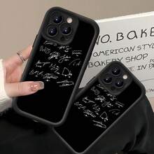 Firmas blancas de SEVENTEEN sobre fondo negro.funda de teléfono Fundas compatibles con ,Apple,VIVO,OPPO,,, y Honor.Fabricadas en silicona TPU,ofrecen protección contra golpes y caídas. - Negro - Ver 4