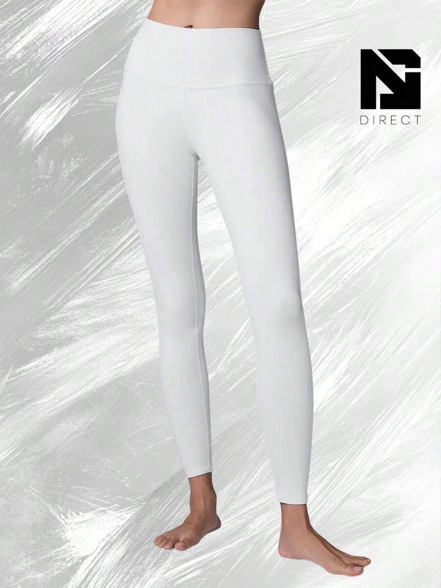 High-Waist Airbrush Legging - White - View 1