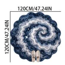 1 件装不对称加厚地毯，蓝灰色星空图案，绒面材质，适合秋冬季节，可作卧室、客厅装饰地毯，家居装饰，可水洗，毕业礼物 - 藍灰 - 查看 16