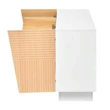 Modern 160cm Sideboard Offering Ample Storage Space, A Geometric Design And An Adjustable Shelf – Ideal Storage Unit For The Living Room, Dining Room And Entrance. - 自然色 - 查看 8