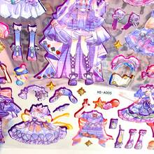 1 Set Dream Princess 3D Dress-Up Stickers, Cartoon Double-Layer Bubble Stickers, Children's Game Stickers, Girls' Handmade Sticker Art Decoration, DIY Outfit Stickers, Children's Toy Sticker Art, Dress-Up Show Sticker Set, Girls' Ideal Birthday Gift, Girls' Game, Suitable As Birthday Gift, Holiday Gift, Christmas Gift, Christmas - Multicolor - View 4