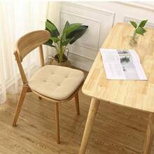 1pc Universal Thickened Linen Dining Chair Pad, Breathable All-Season Horseshoe Shaped Seat Cushion For Home And Student Use - one-size - View 4