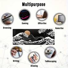 Black Waves | Extra Large Gaming Mouse Pad / Office Mouse Pad / Laptop Keyboard Pad / Desk Mat - Precision Stitched Edges, Non-Slip Rubber Base, Multiple Sizes Available - Mouse Pad - View 4