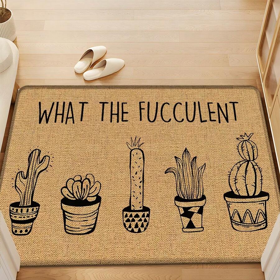 1pc, Home Decor, Sunflower Pattern Print, Linen Kitchen Rug, Kitchen Mat, Floor Mat, Bathroom Mat, Door Mat, 3D Print Rectangular, Suitable For Living Room, Bedroom, Hallway, Bathroom, Laundry Room - Polyester Rug, Suitable For Indoor And Outdoor Home Decoration - Multicolor - View 1