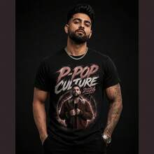P-POP2 Culture 2026 Tee Retro2 Portrait Music Graphic Shirt - 黑色 - 查看 1