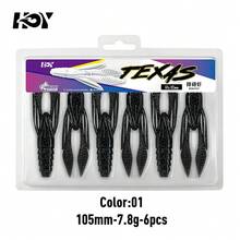KINGDOM IRON FIST Texas Craw Soft Bait PVC Sinking Shrimp Lure 85/105mm 4.8/7.8g Cuttable Segmented Body Garlic Scent Realistic Swimming Claws For Bass Freshwater Saltwater Fishing - Multicolor - View 10