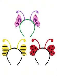 1-Pack Insect Theme For Party Headbands, Spring Decoration Photo Props, Butterfly, Bee, And Ladybug Shaped Headbands For Party And Birthday For Party Atmosphere Additions, Random Color And Style - Headband - View 5