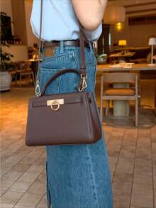 New Premium Fashion Versatile Handbag With Vintage Metal Ring Design Women's Small Square Bag - Multicolor - View 8