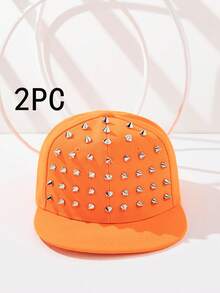 1pc New Rivet Design Fashion Versatile Baseball Cap, Sparkling Fabric Rhinestone Decor, Party Wear,Summer,Beach,Hat - Multicolor - View 28