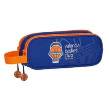 Valencia Basket Club حقيبة أقلام ثلاثية فالنسيا باسكت كلوب حقيبة أقلام مدرسية مع 3 حجرات مع سحاب وجيب داخلي مركزي، العودة إلى المدرسة - مزدوج - مشاهدة 2