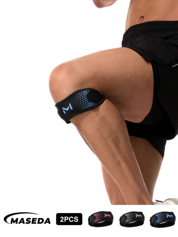 AA MASEDA 2 pezzi Cinghie di supporto rotulea di alta qualità con motivo a pois e cuscinetti in silicone SBR, completamente regolabili. Adatte per corsa, calcio, fitness, sport all'aperto e uso quotidiano. Unisex, disponibili in più colori. Ottimo accessorio fitness per allenamenti a casa e tutti gli sport.