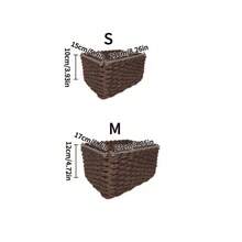 3 件（S+M+L）/套手工编织储物篮，纸绳材料整理篮，适用于客厅、卧室、橱柜、办公室、家居装饰、农舍装饰、节日礼物收纳，可重复使用的文具、衣服、玩具、化妆品、办公桌收纳盒，理想的礼品篮 - 棕色 - 查看 14