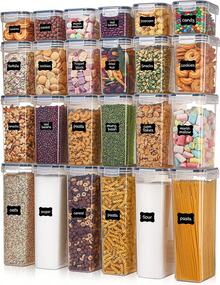 8 Airtight Storage Jars With Lids, Dishwasher, And Include Labels. Perfect For Organizing And Storing Grains In Your Kitchen Pantry. - 查看 5