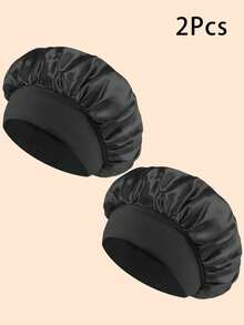 Awegeo 1/2/4/6/8pcs Women Satin Bonnet Caps, Solid Color Comfortable Home Hair Care Hats - Multicolor - View 28