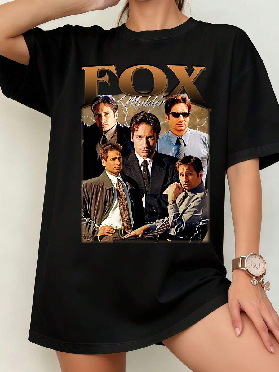 Fox Mulder The X-FFiles Retro Collage T-Shirt - Unisex - Black - View 1