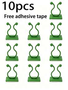 10 piezas Clips de pared para plantas trepadoras, ganchos de soporte autoadhesivos para plantas enredaderas, clips de pared invisibles para plantas, adecuados para rosas, enredaderas, plantas verdes, decoración de jardín y hogar - Varios estilos - Ver 8