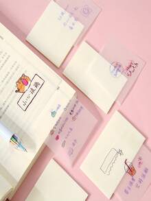 Waterproof Transparent Sticky Notes | Self-Adhesive, Reusable Assorted Sizes Memo Pads (Square/Rectangular) | Suitable For Notebooks And Book Annotations And Notes, Perfect For School And Office Organization, Transparent With Self-Adhesive Backing, Suitable For Learning And Writing. Sizes Include 9.5 X 6.99cm, 7.62 X 7.62cm And 7.62 X 5.08cm. - one-size - View 5