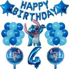26入 Lilo & Stitch 鋁箔充氣氣球 1 2 3 4 5 6 歲生日派對裝飾 嬰兒派對氣球用品 玩具球 - 彩色 - 查看 17